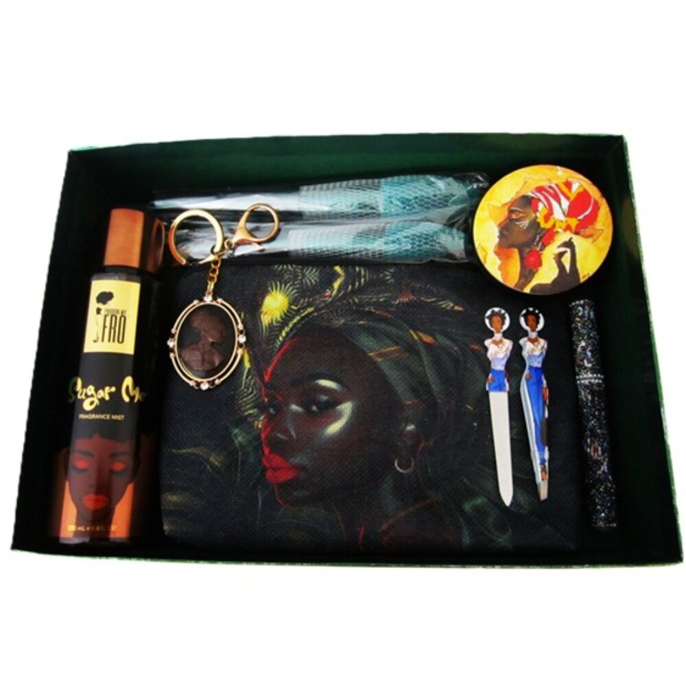 Makeup Bag Gift Box Set with Pardon My Fro Sugar Me - 8.4 fl oz NEW